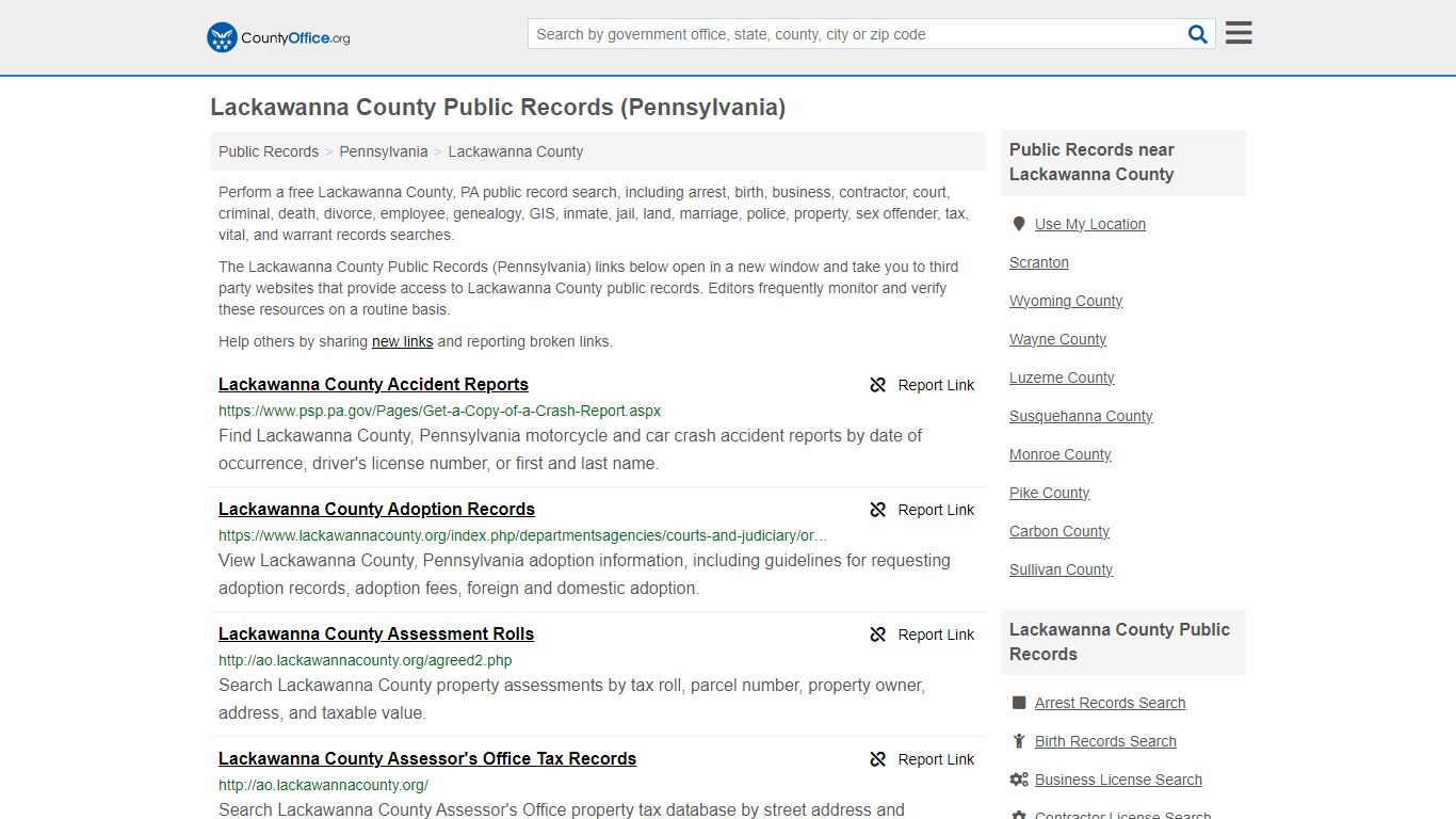 Lackawanna County Public Records (Pennsylvania) - County Office