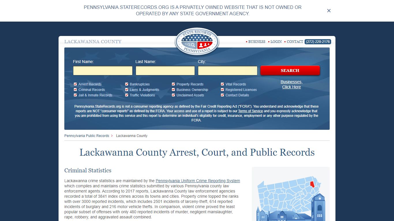 Lackawanna County Arrest, Court, and Public Records