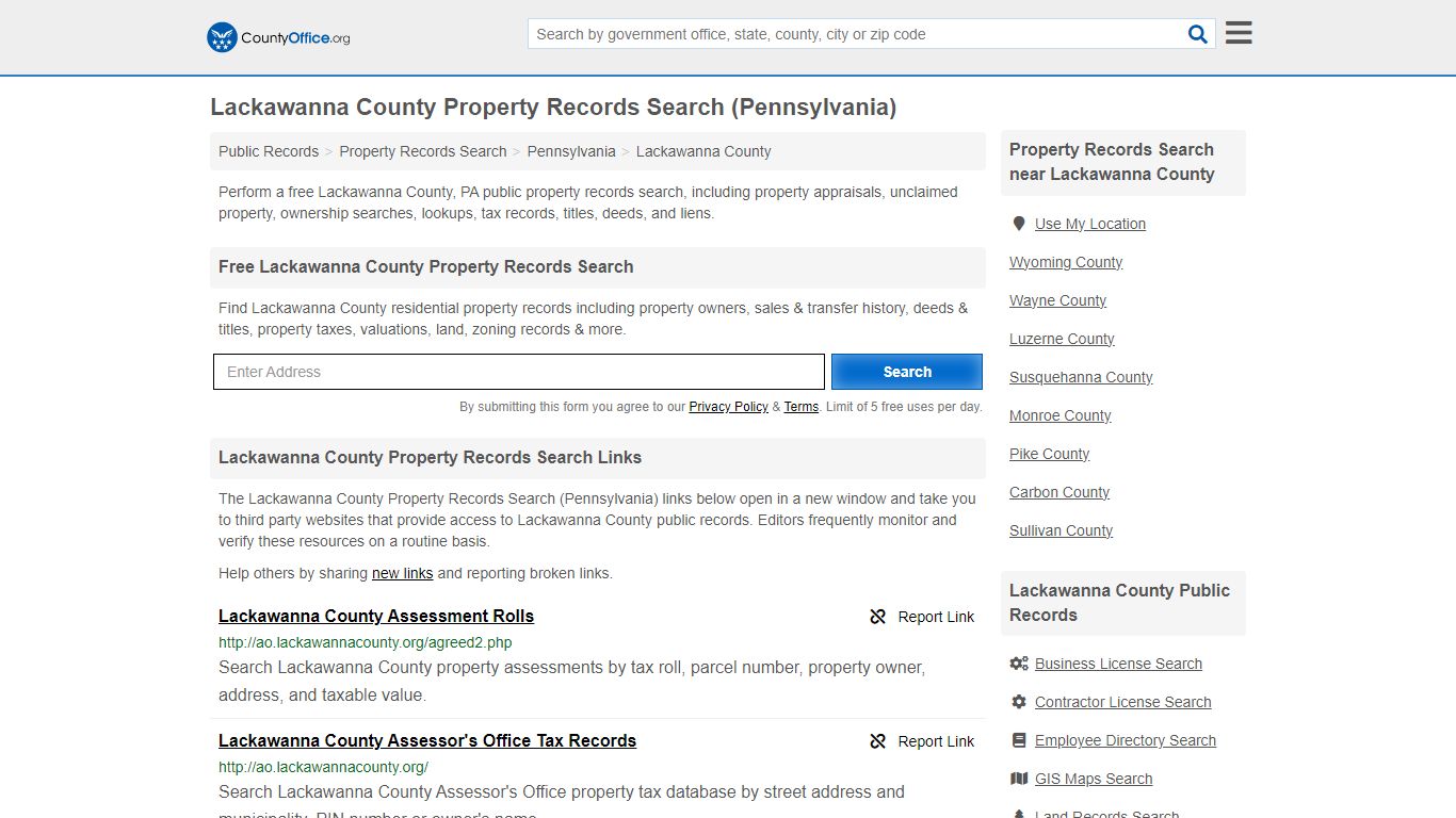 Lackawanna County Property Records Search (Pennsylvania) - County Office